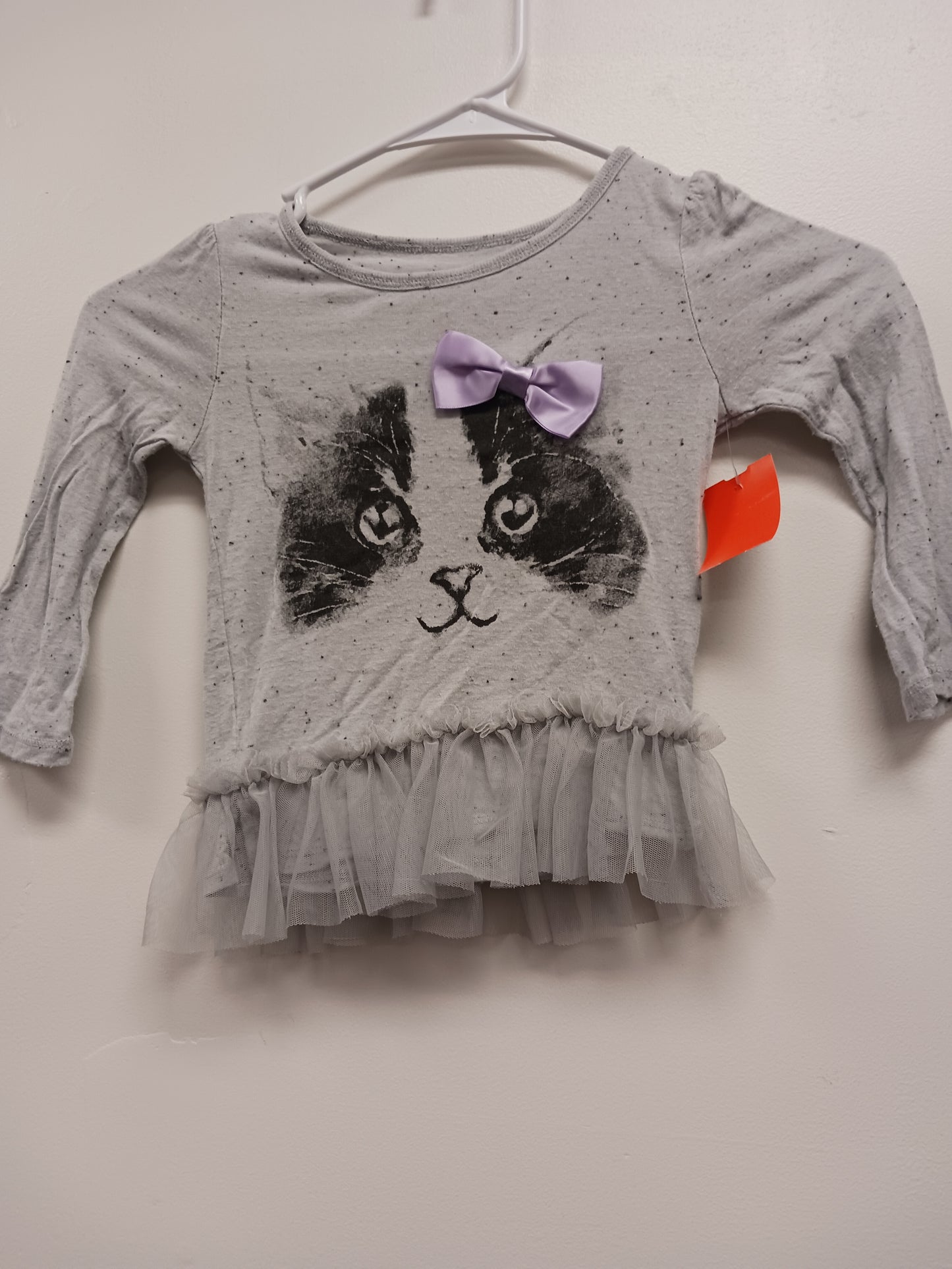Grey Lol Vintage Long Sleeve Cat Shirt, 2T G