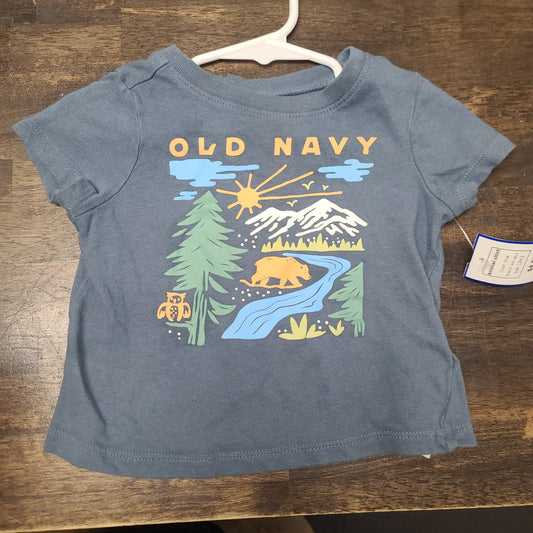 blue old navy animal shirt, 12M B