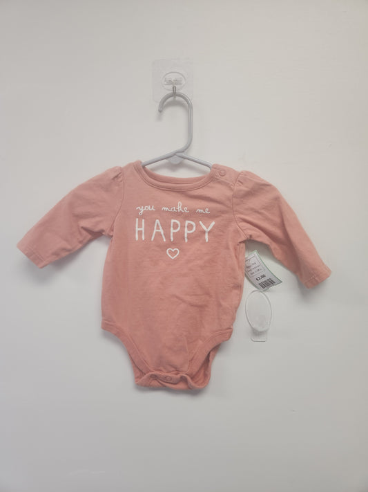 Pink Garanimals You Make Me Happy Onesie, 0-3M G