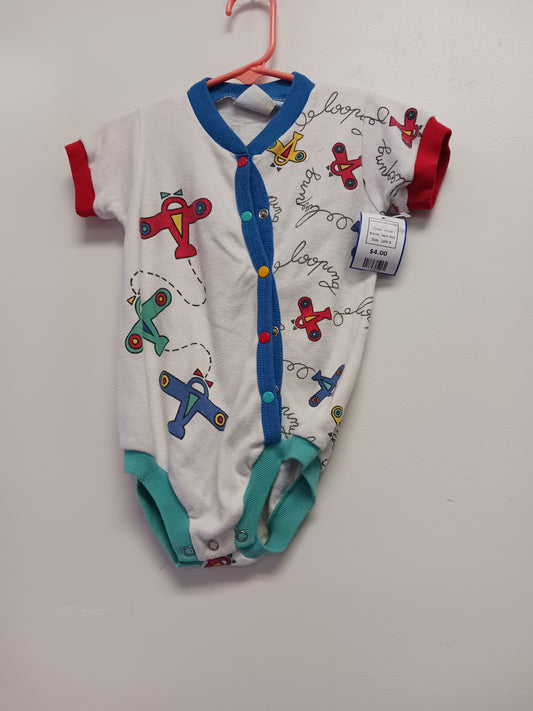 multi Team Pals One Piece shorts Romper, 18M B