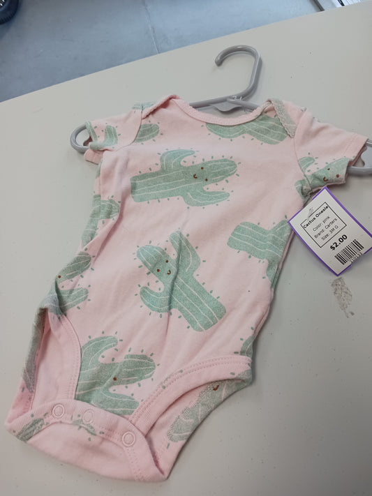 pink Carters Cactus Onesie, 3M G