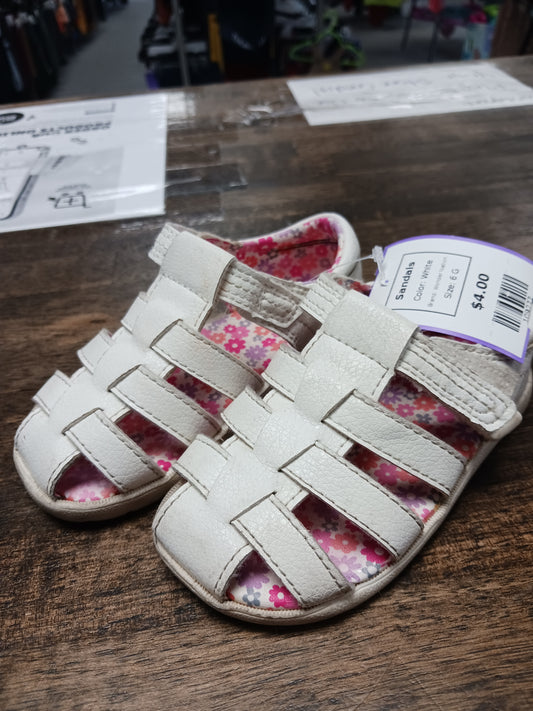 White Wonder Nation Sandals, 6 G
