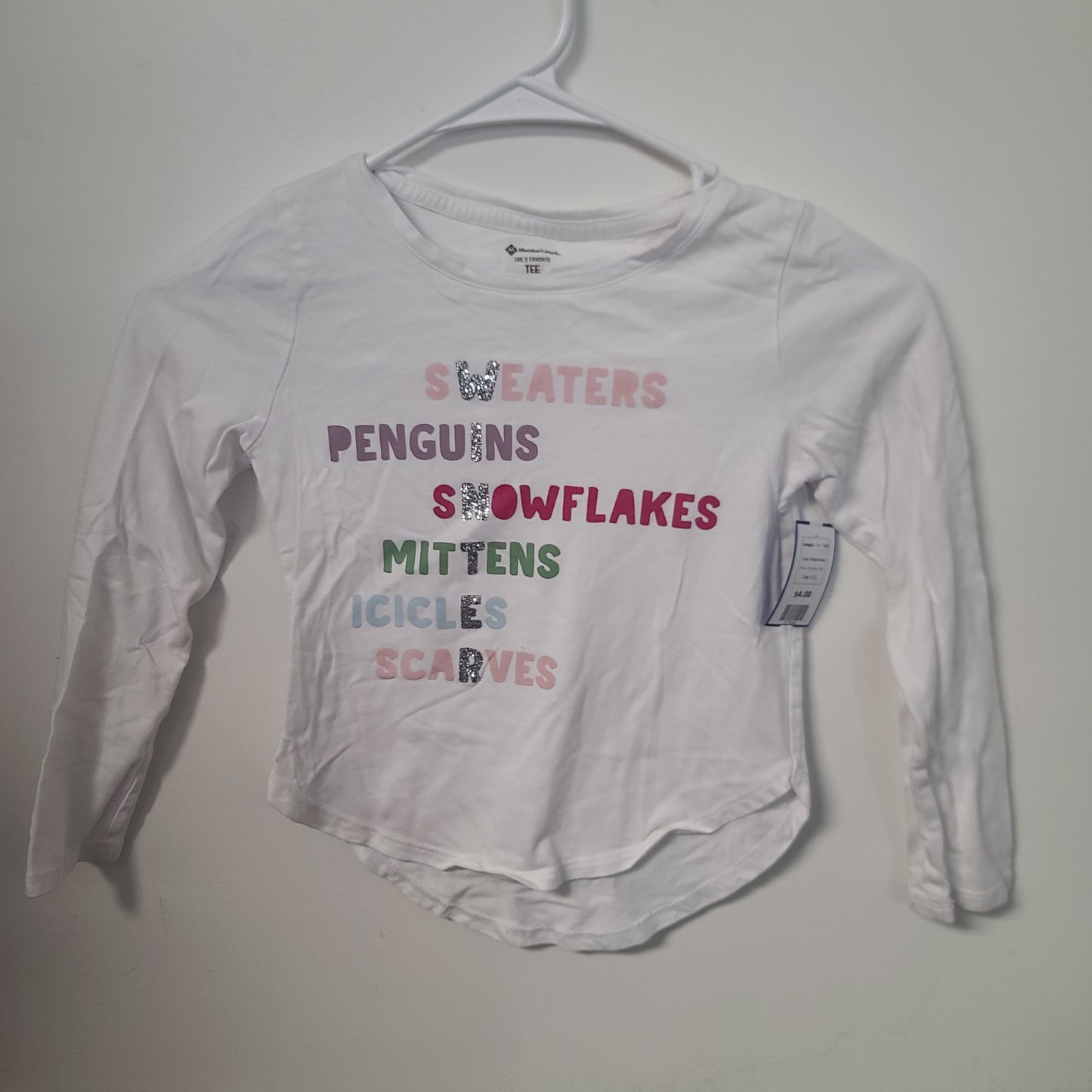 White Winter Members Mark Longsleeve Shirt, 6 G