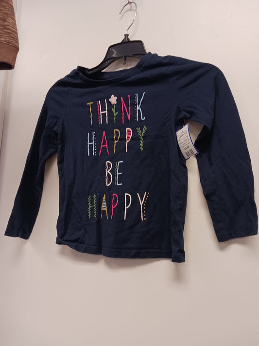 Navy Think Happy Be Happy OshKosh Longsleeve Shirt, 7 G