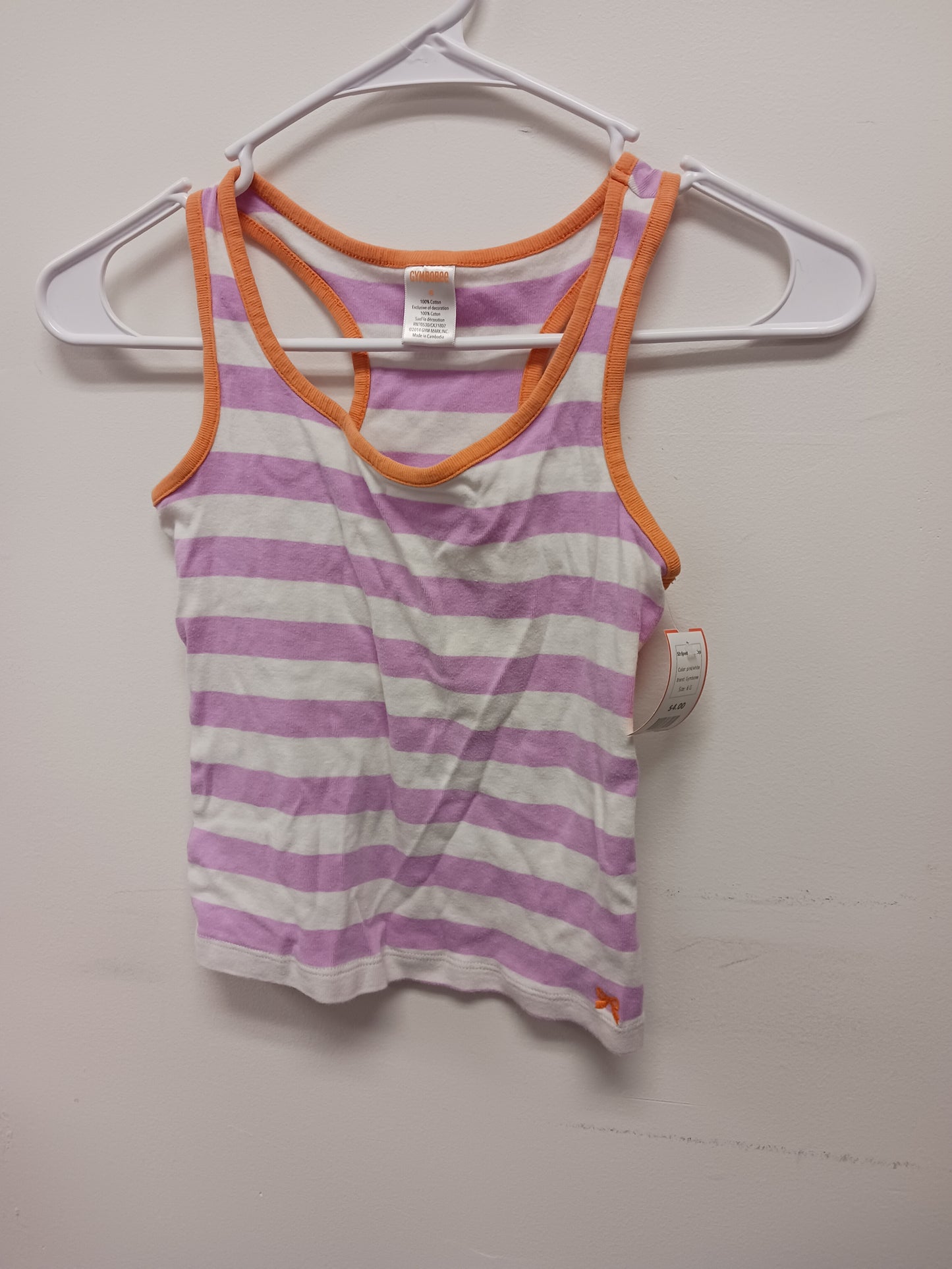 pink/white Gymboree Striped Tank Top, 6 G
