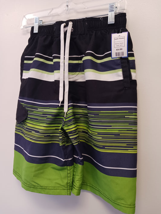 Black/Grey/Green/White Sloosh Swim Trunks, 10 B