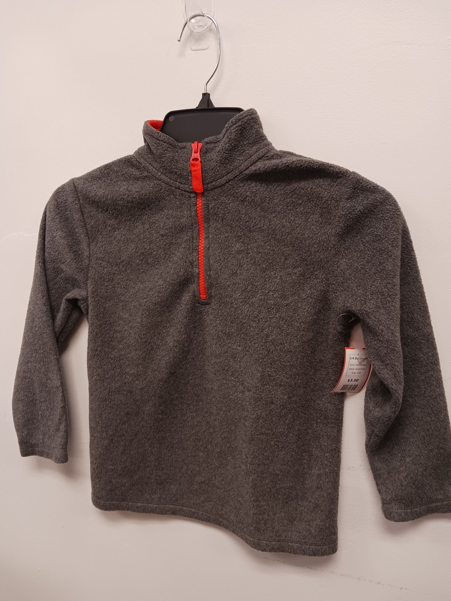Grey/Orange Garanimals 1/4 Zip Jacket, 6 B