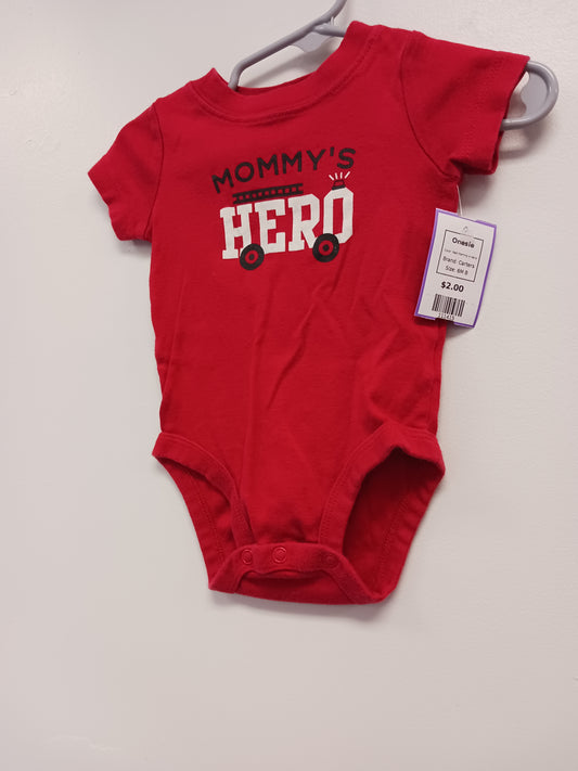 Red Mommy's Hero Carters Onesie, 6M B