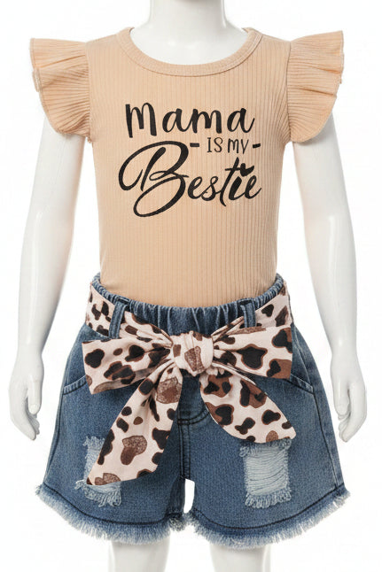 Tan/Denim Boutique Outfit, NB G