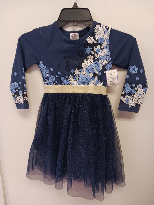Navy Snowflake Boutique Dress, 5T G
