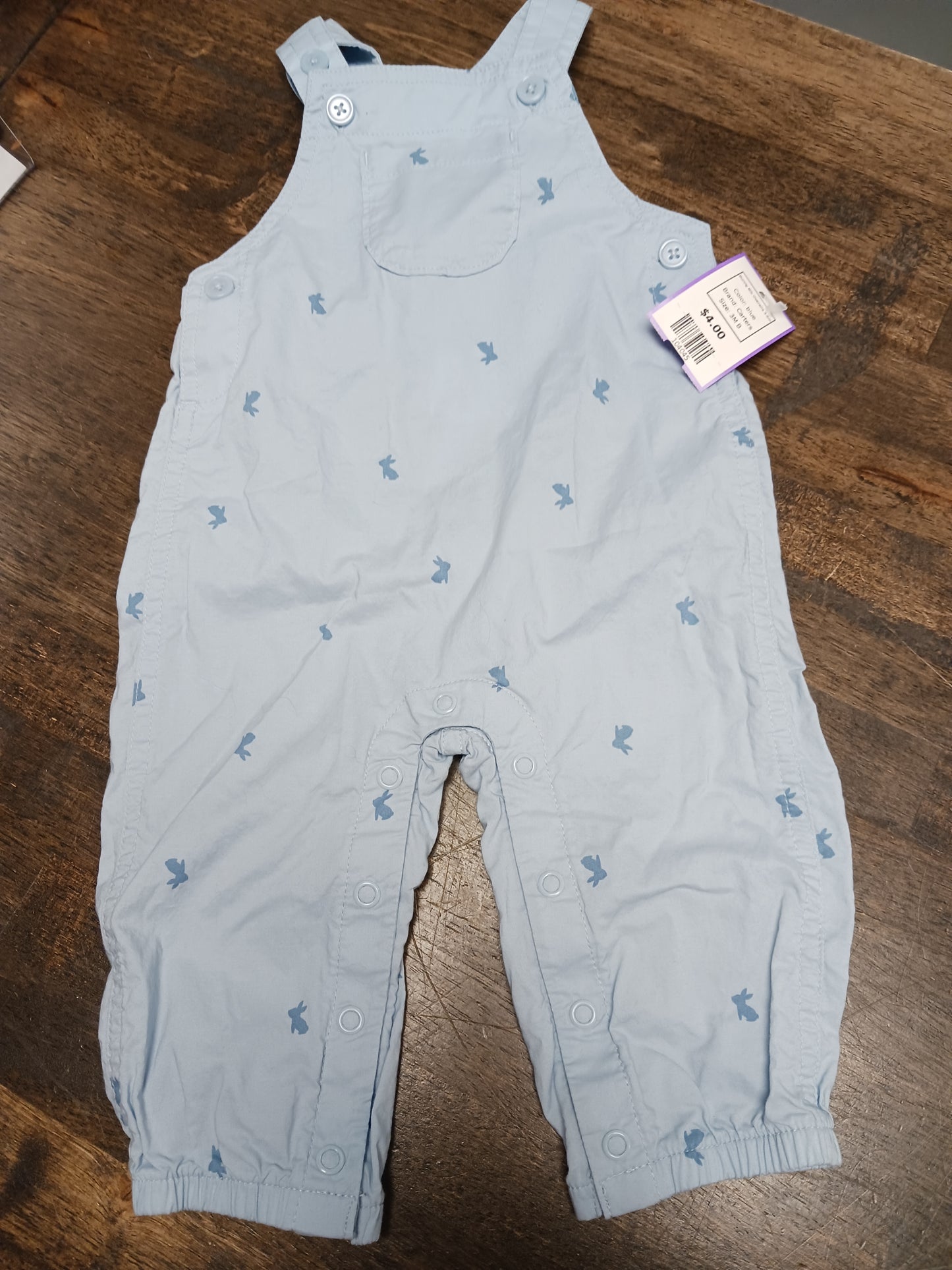 blue Carters Bunny Bib Overalls 3-6m, 3M B