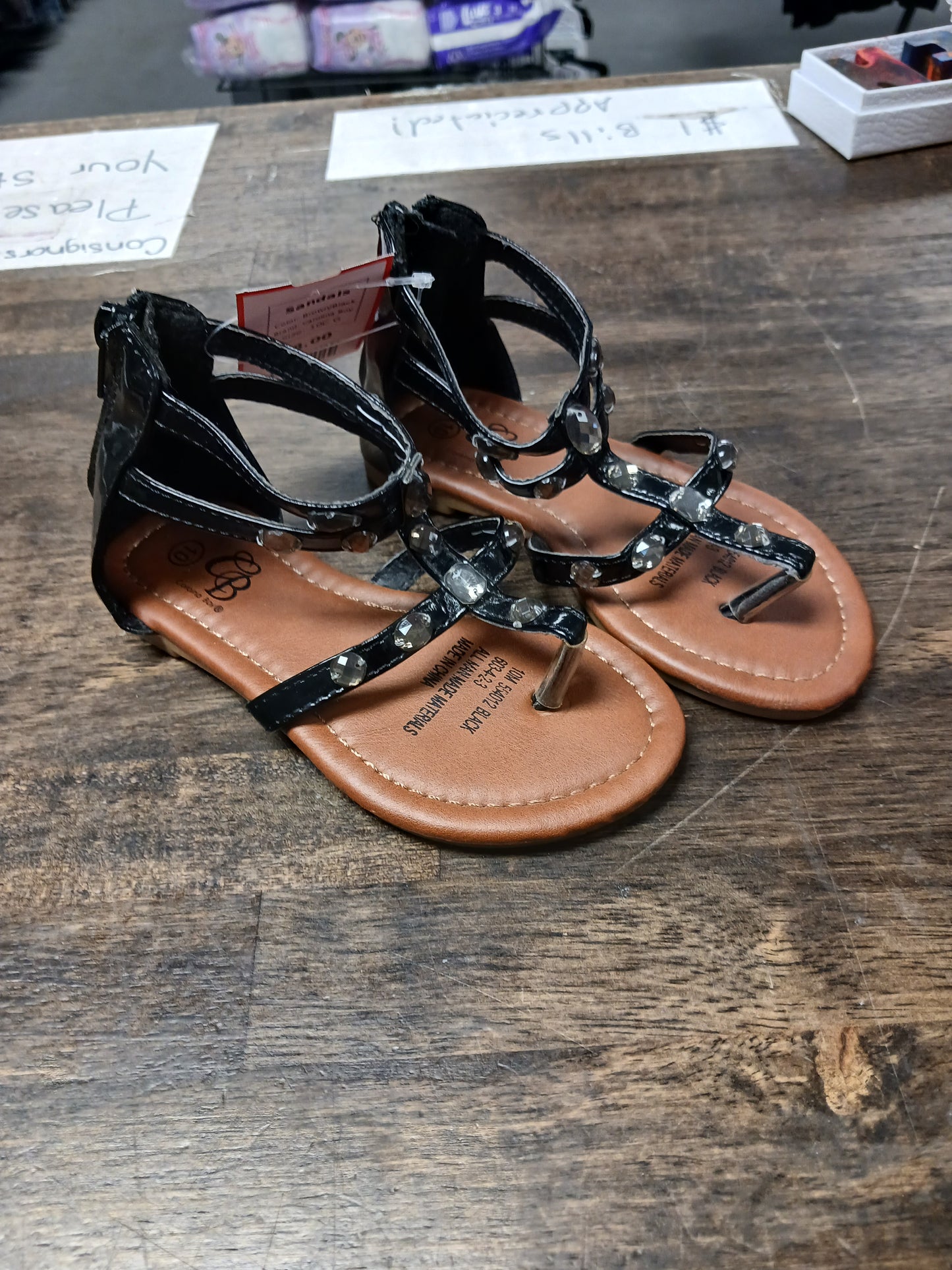 Brown/Black Carolina Boy Sandals, 10C G