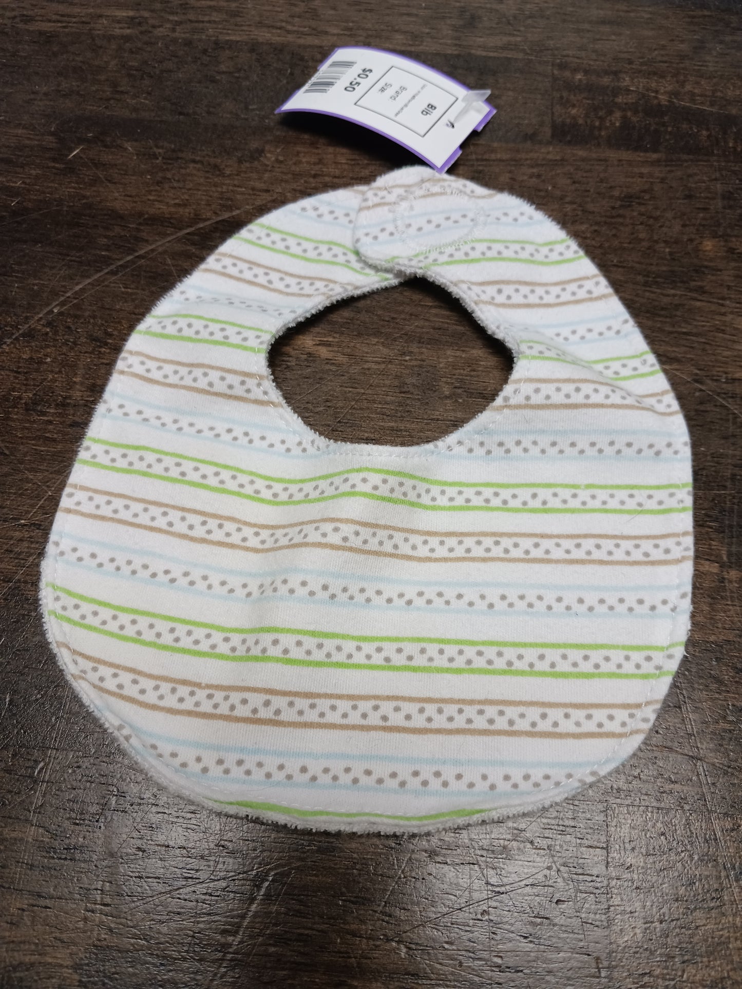 White/Brown/Blue/Green  Bib