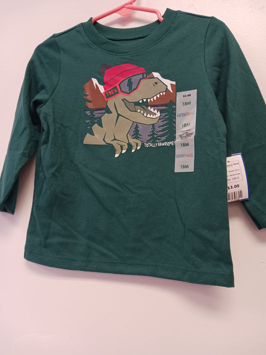 Green Dino Garanimals Longsleeve Shirt, 18M B