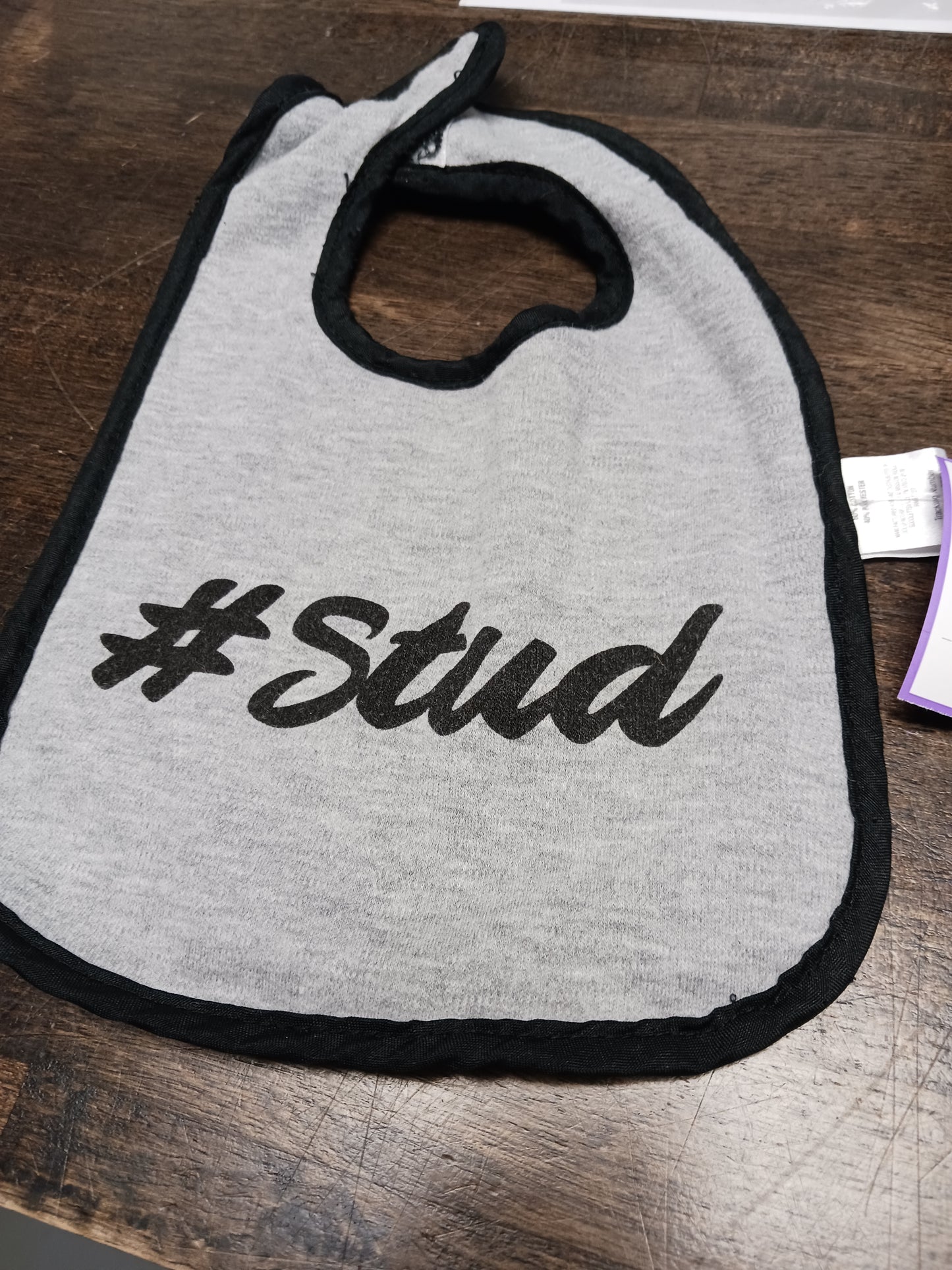 Grey/Black #Stud  Bib