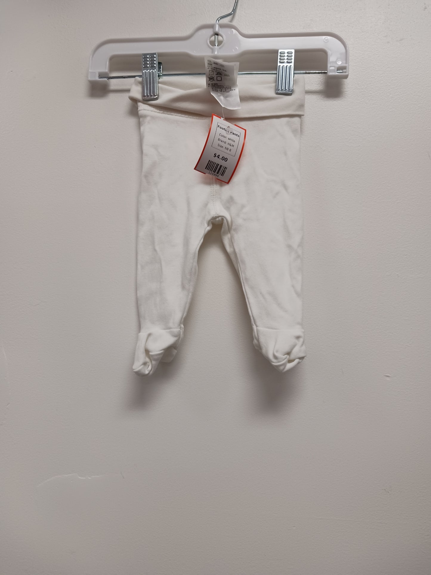 white H&M Footed Pants, NB B