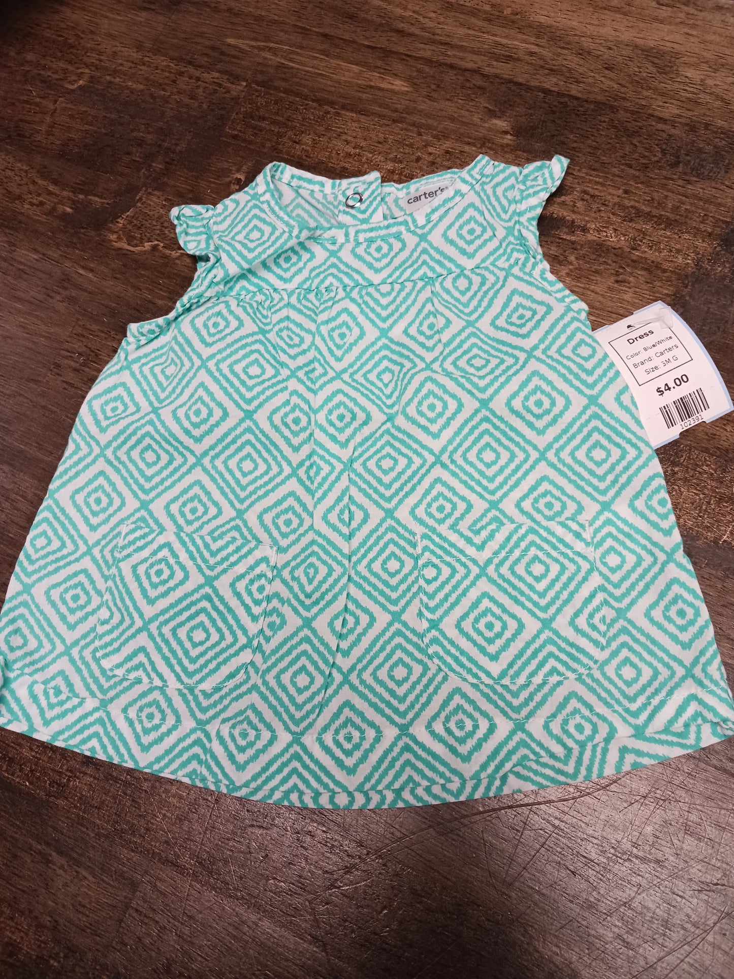 Blue/White Carters Dress, 3M G