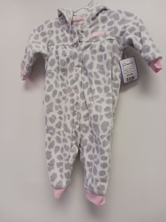 Grey/White Cheetah Carters Pant One Piece, 3M G