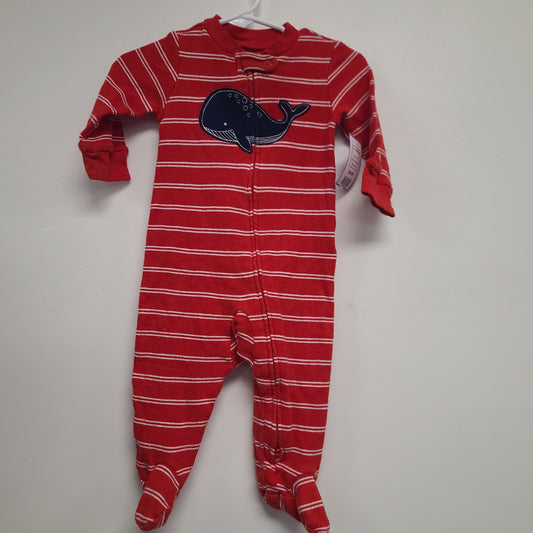 red Simple Joys Striped Sleeper 3-6m, 3M B
