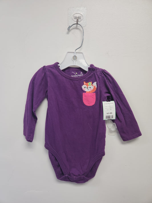 Purple Fox Jumping Bean Longsleeve Onesie, 9M G