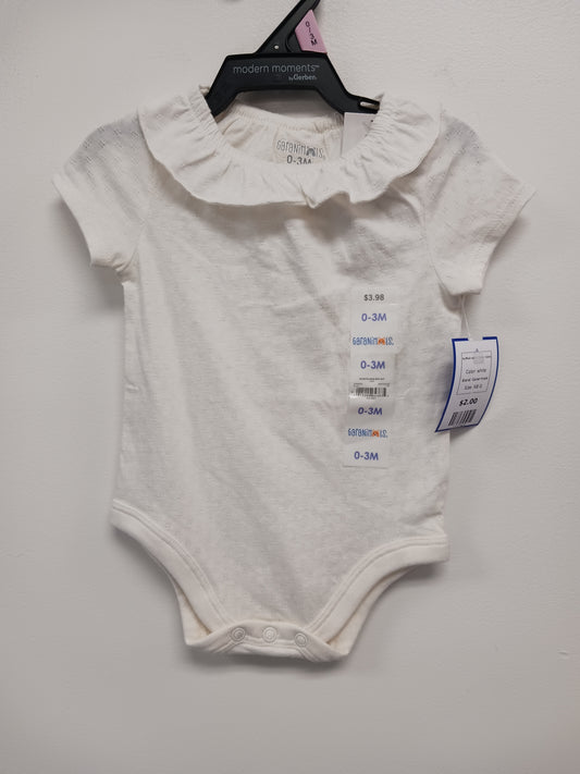 white Garanimals Ruffled collar Onesie  0/3m, NB G
