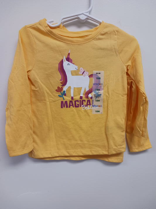 Yellow Unicorn Garanimals Longsleeve Shirt, 18M G