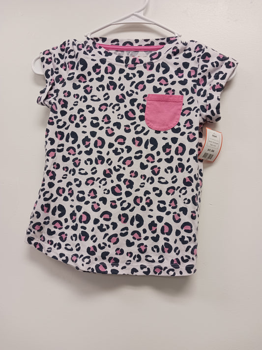 White/Pink/Black Cheetah Cat & Jack Shirt, 6 G