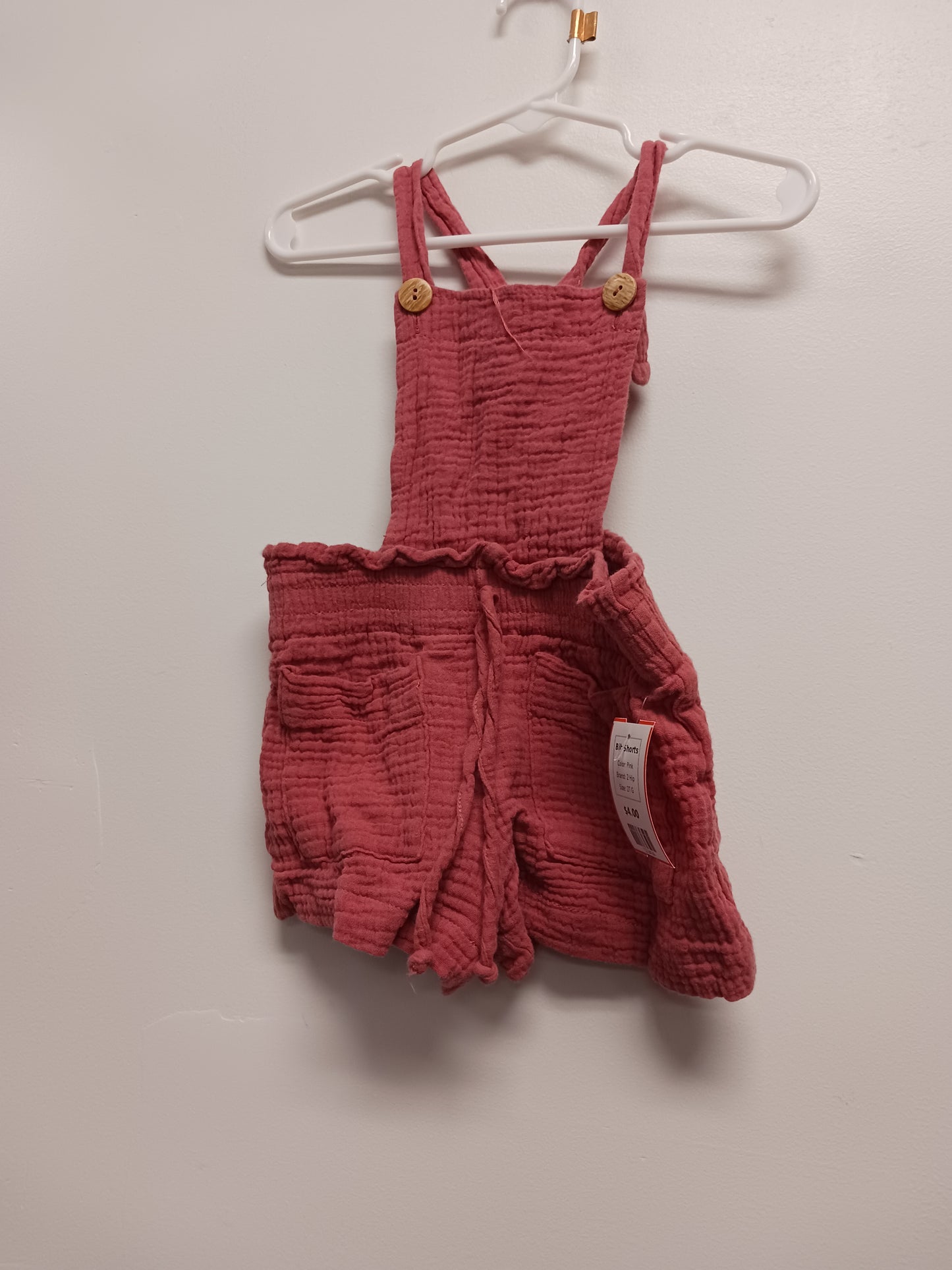 Pink 2 Hip Bib Shorts, 2T G