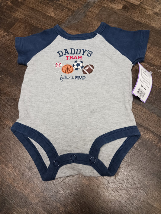 Grey/Navy Sports Carters Onesie, NB B