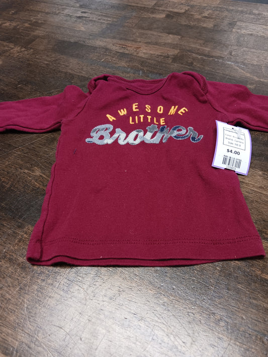 Burgandy Carters Longsleeve Shirt, NB B