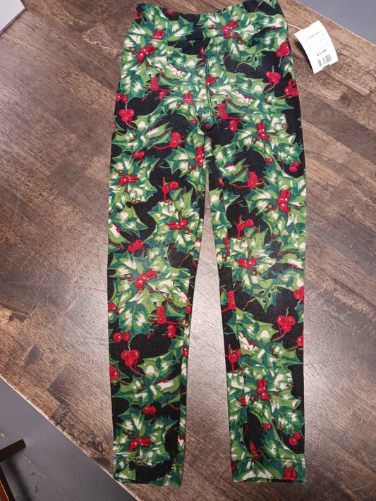 Black/Green/Red Lularoe Leggings, S/M G