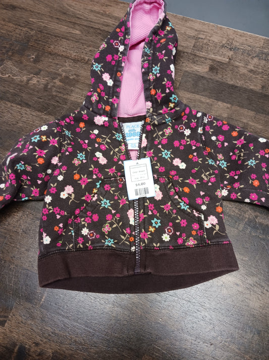 Brown Childrens Place Flowered Jacket 3-6m, 3M G