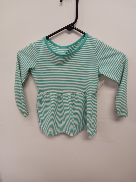 green/white Carters Striped Long Sleeve Shirt, 5 G