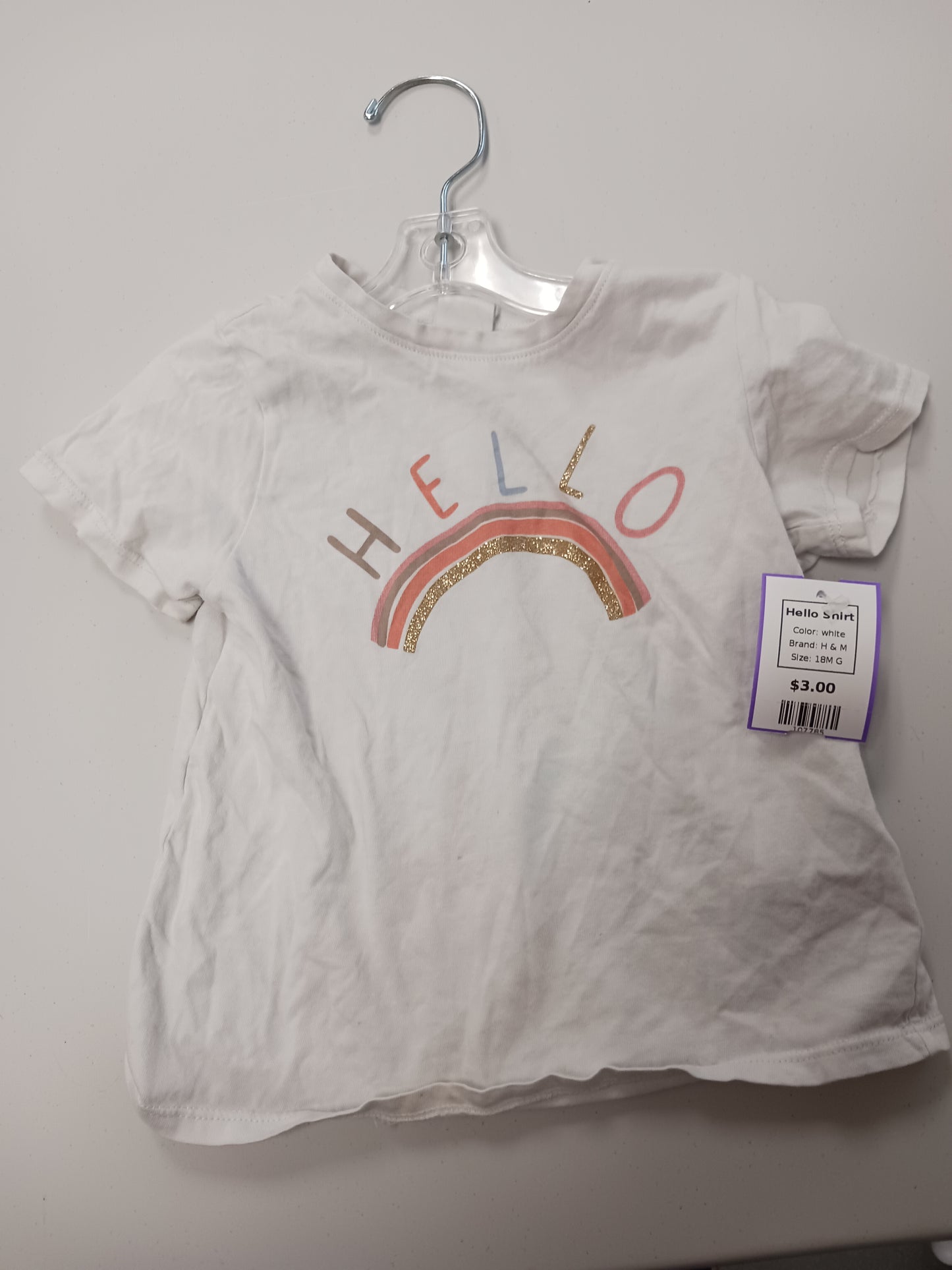 white H & M Hello Shirt, 18M G