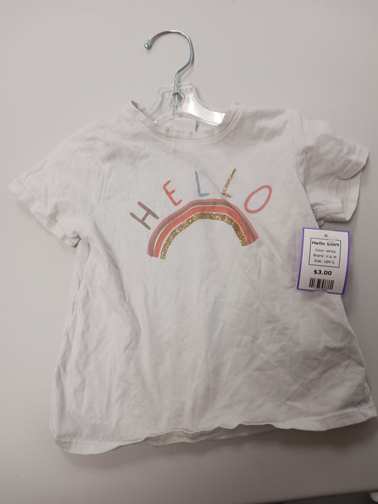 white H & M Hello Shirt, 18M G