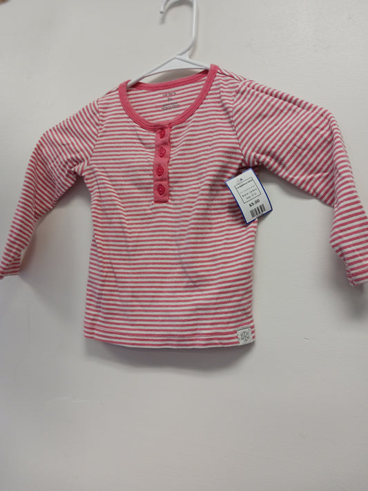 Pink/White Striped Carters Longsleeve Shirt, 3T G
