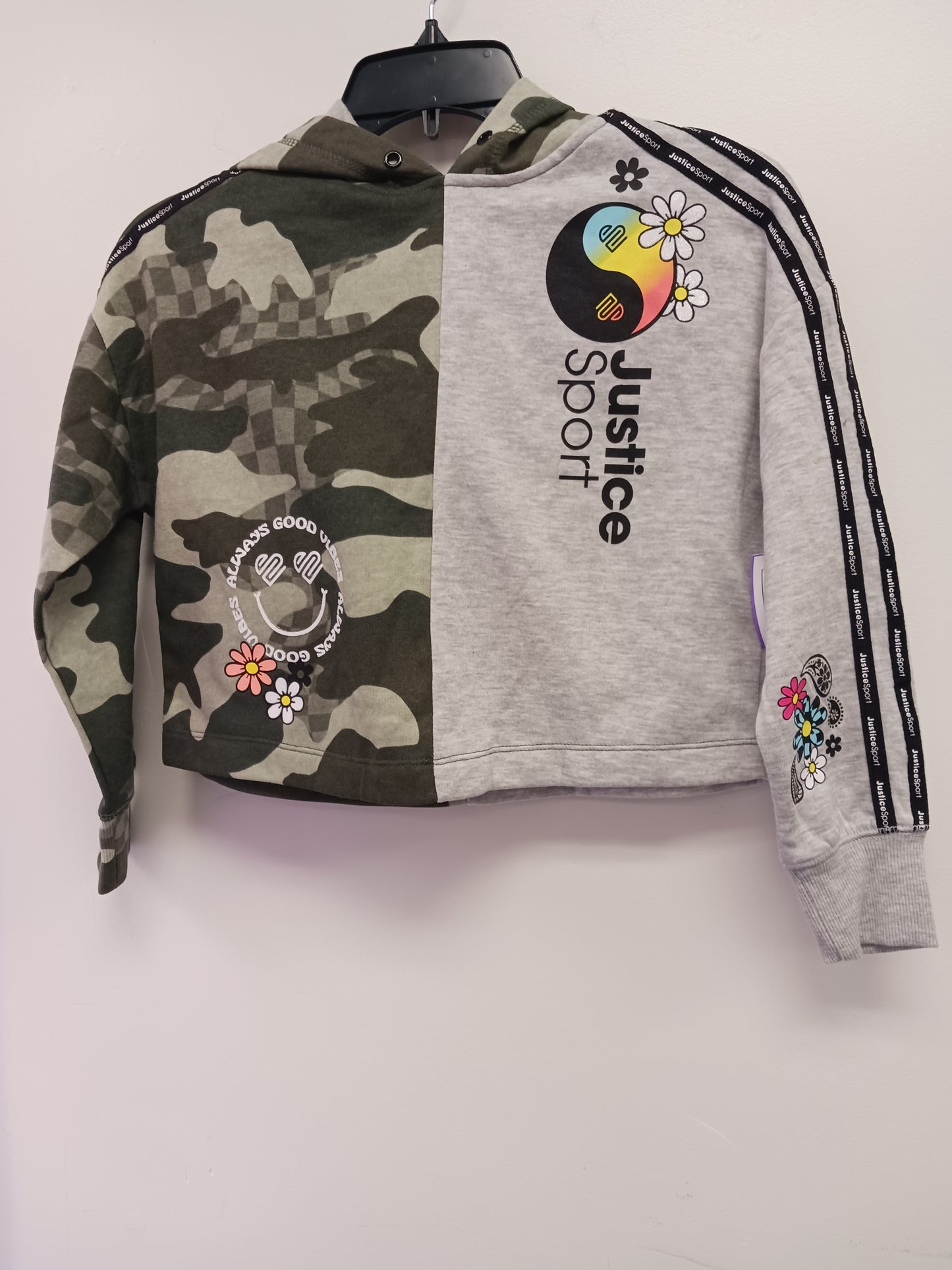 Grey/Green Camo Justice Hoodie, 7 G