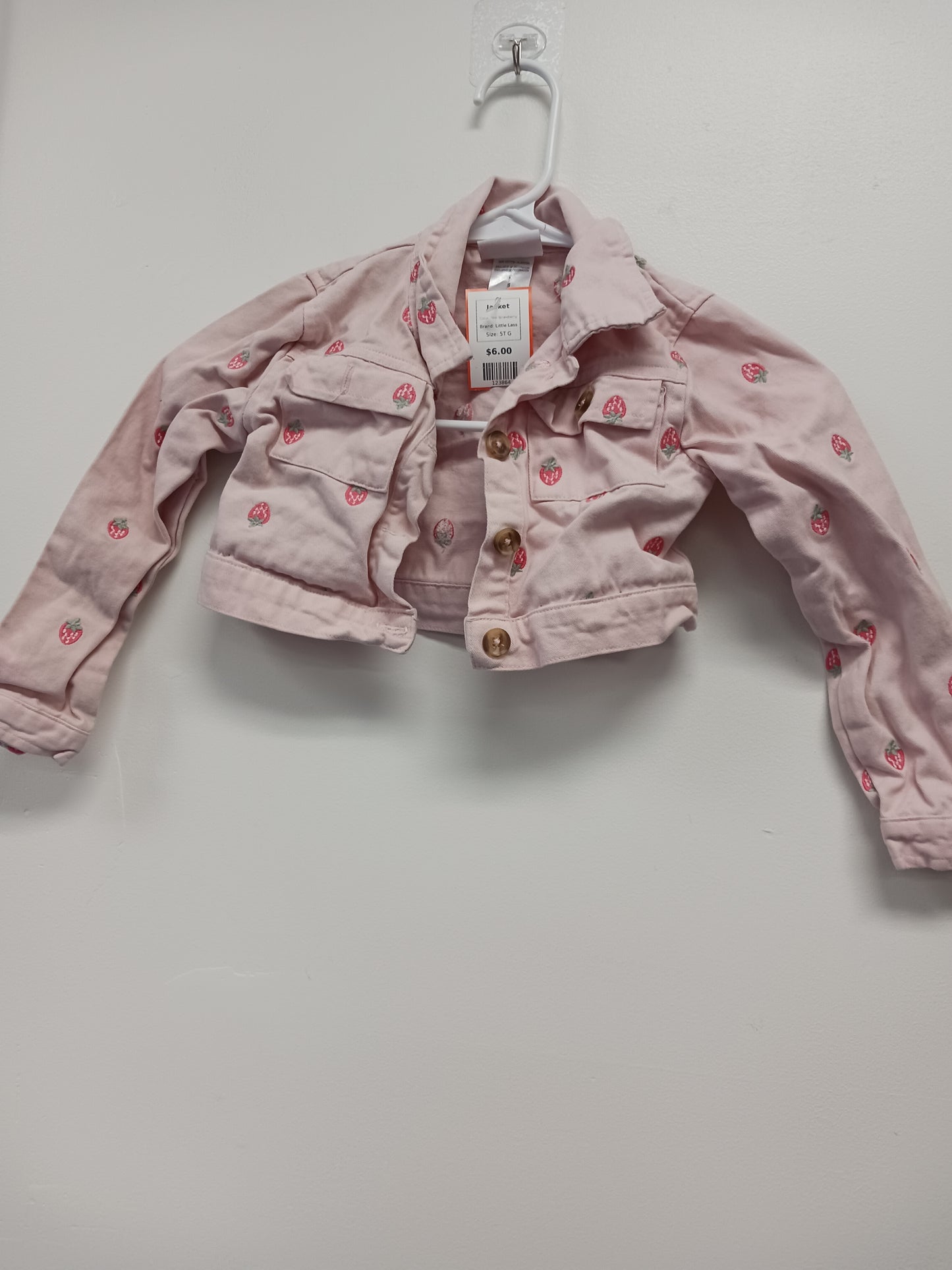 Pink Strawberry Little Lass Jacket, 5T G
