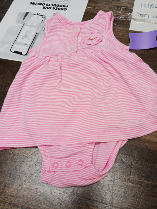 pink Carters Striped Romper, 12M G