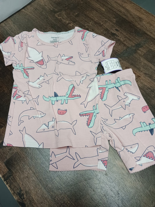 pink Carters 2 Piece PJs Sharks, 4T G