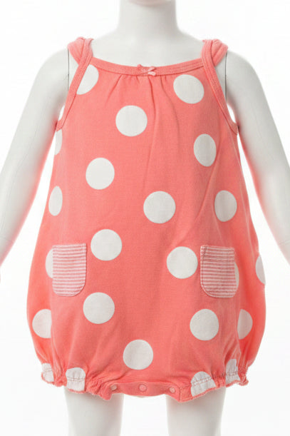 Pink/White Polka Dot Carters Short One Piece, 3M G