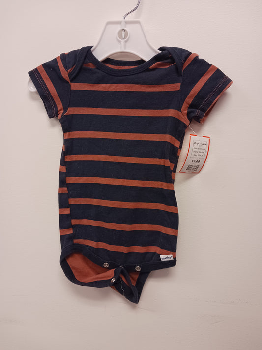 blue/brown Gerber stripe Onesie, 12M B