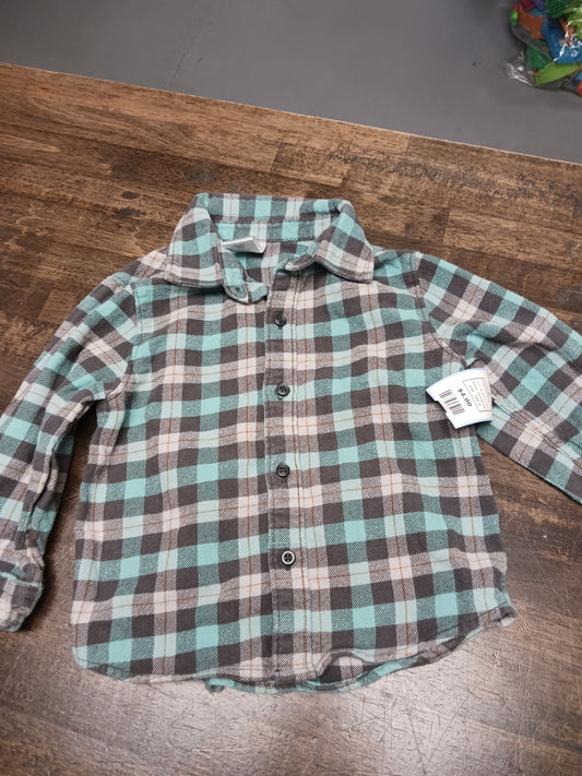 Blue/Grey Plaid Gymboree Longsleeve Button Up, 18M B