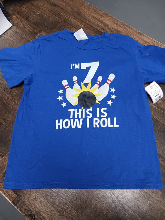 Blue 7 Bowling  Shirt, 7 B