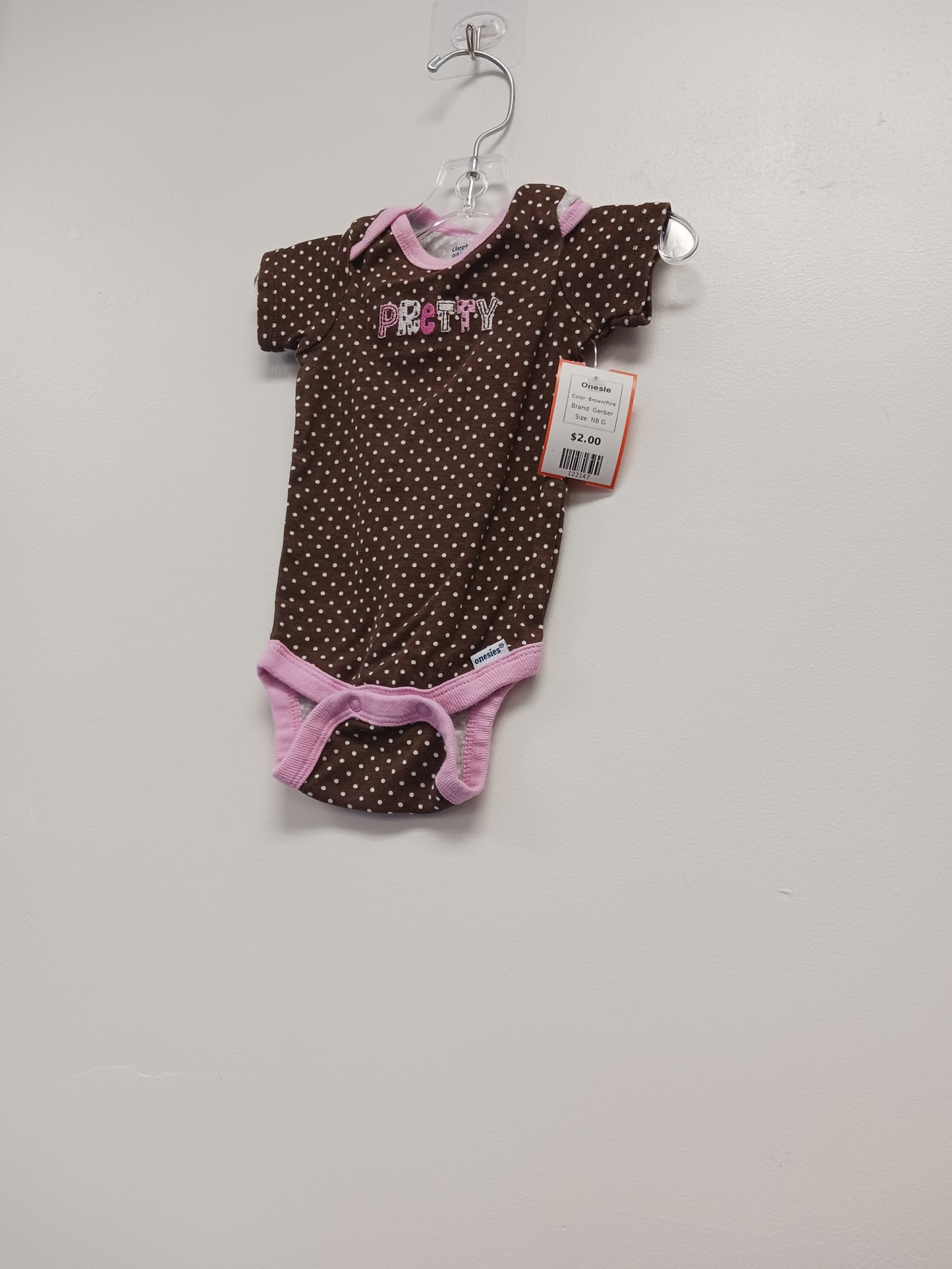 Brown/Pink Gerber Onesie, NB G