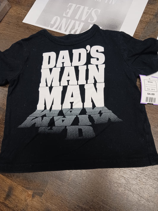 Black Dads Main Man Childrens Place Shirt, 18M B