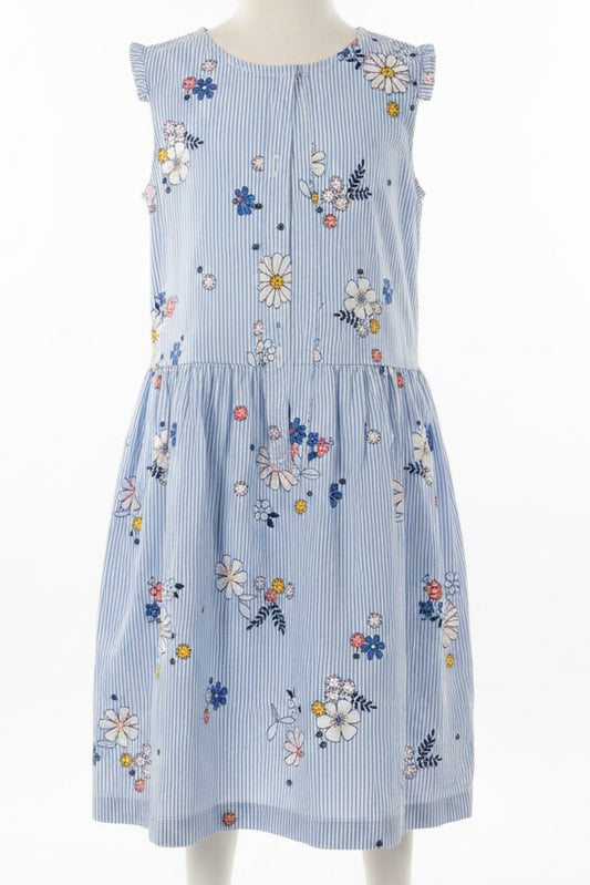 Blue/White Flower Carters Dress, 6 G