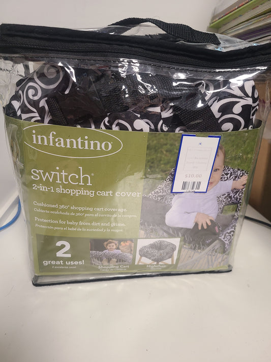 Black/White Infantino Switch 2-in-1 Shopping Cart Cover