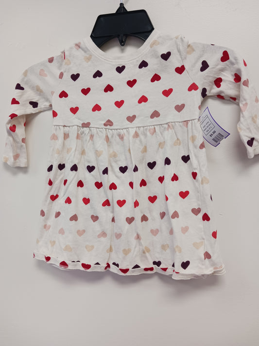 white Old Navy Long Sleeve Heart Dress, 2T G