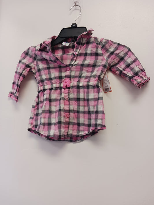 Pink Healthtex Long Sleeve Plaid Dress, 3T G